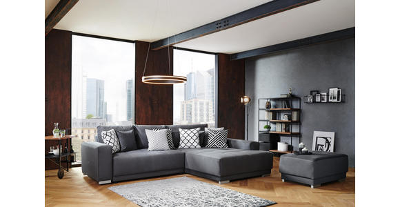 WOHNLANDSCHAFT in Textil Grau - Silberfarben/Grau, Design, Holz/Textil (195/293cm) - Cantus