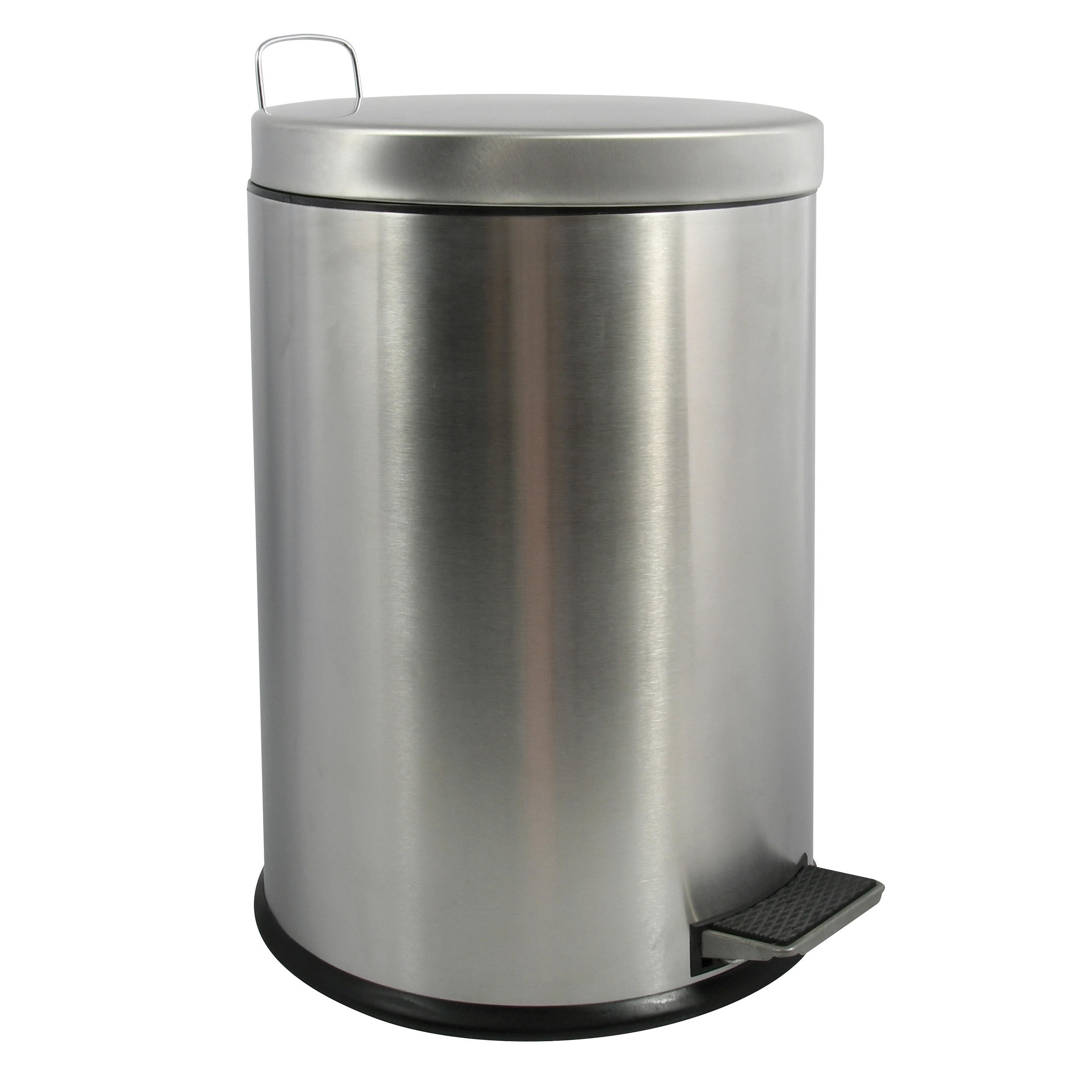 TRETEIMER BRUSHED FINISH 20 L  - Edelstahlfarben/Schwarz, Basics, Kunststoff/Metall (29/46/29cm) - Spirella