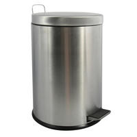 TRETEIMER BRUSHED FINISH 20 L  - Edelstahlfarben/Schwarz, Basics, Kunststoff/Metall (29/46/29cm) - Spirella