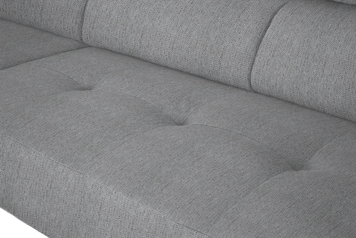 ECKSOFA in Webstoff Silberfarben  205/280 cm  - Silberfarben/Schwarz, Design, Textil/Metall (205/280cm) - Xora