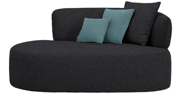 RÉCAMIERE  in Plüsch Anthrazit, Petrol  - Anthrazit/Petrol, MODERN, Kunststoff/Textil (166/86/105cm) - Hom`in