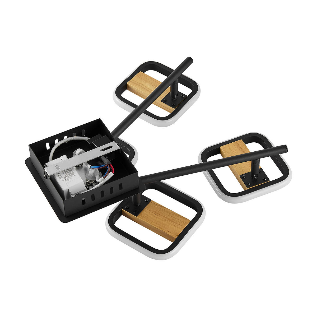 LED-STRAHLER Miriam 68/13,5/12 cm   - Eschefarben/Schwarz, Design, Holz/Kunststoff (68/13,5/12cm) - Novel