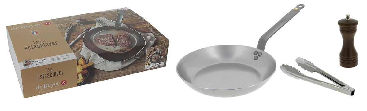STEAKPFANNE-SET DE BUYER 26 cm  - Silberfarben, Basics, Metall (26cm) - De Buyer