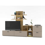 WOHNWAND  in Eichefarben, Greige  296/190/40 cm  - Greige/Eichefarben, MODERN, Holzwerkstoff/Kunststoff (296/190/40cm) - Carryhome