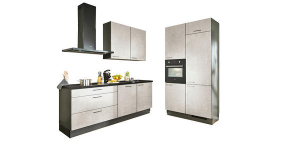 ECKKÜCHE 220/120 cm in Graphitfarben, Schwarz, Weiß - Chromfarben/Schwarz, Design, Holzwerkstoff/Metall (220/120cm) - Xora