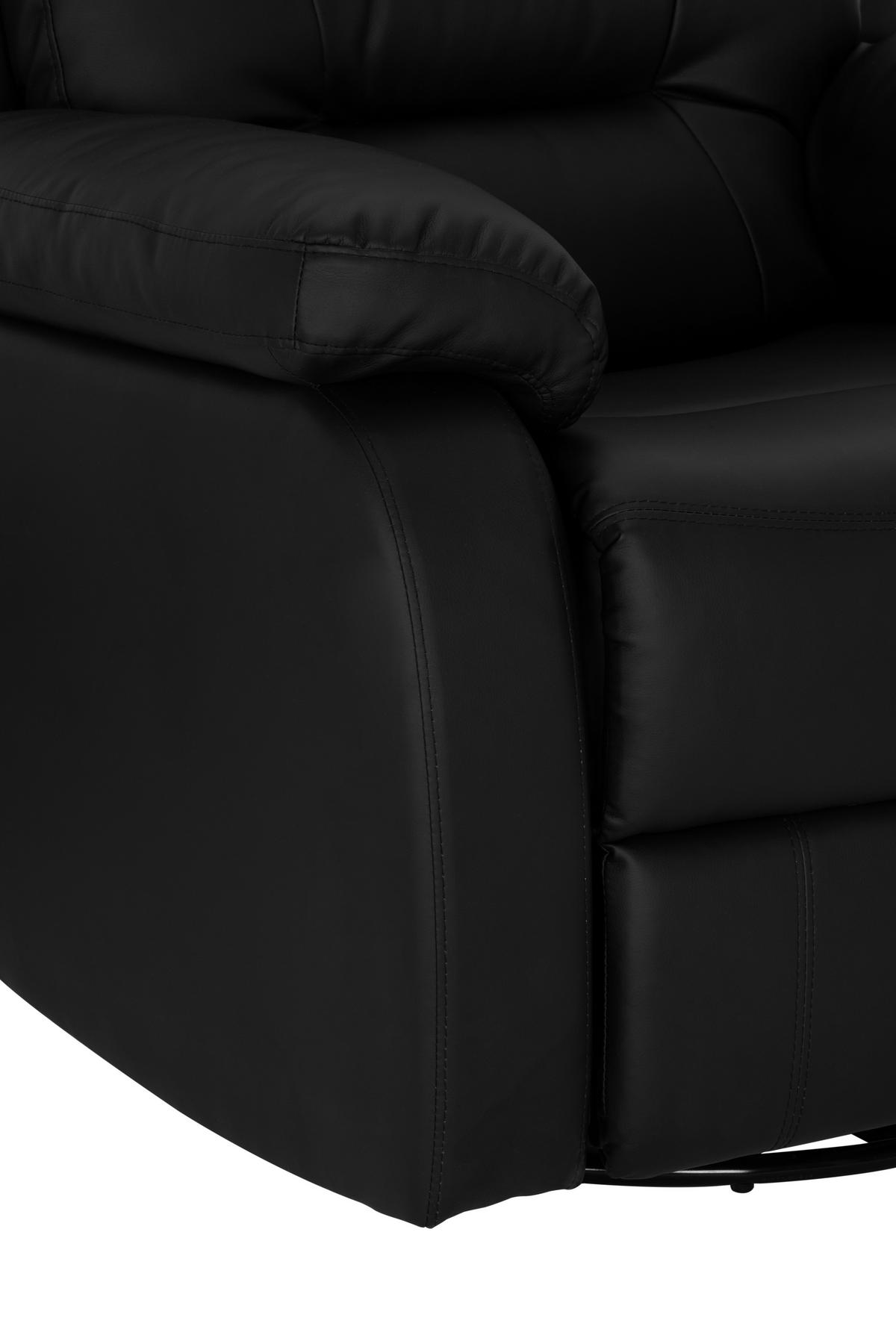 RELAXSESSEL Lederlook    - Schwarz, KONVENTIONELL, Textil/Metall (90/102/76/101/163cm) - Livetastic