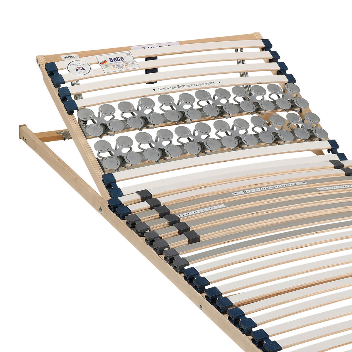 LATTENROSTSET 2 Dreams 180/200 cm Kopfteil verstellbar, Birke, Buche  - Naturfarben/Weiß, Basics, Holz/Kunststoff (180/200cm) - Beco