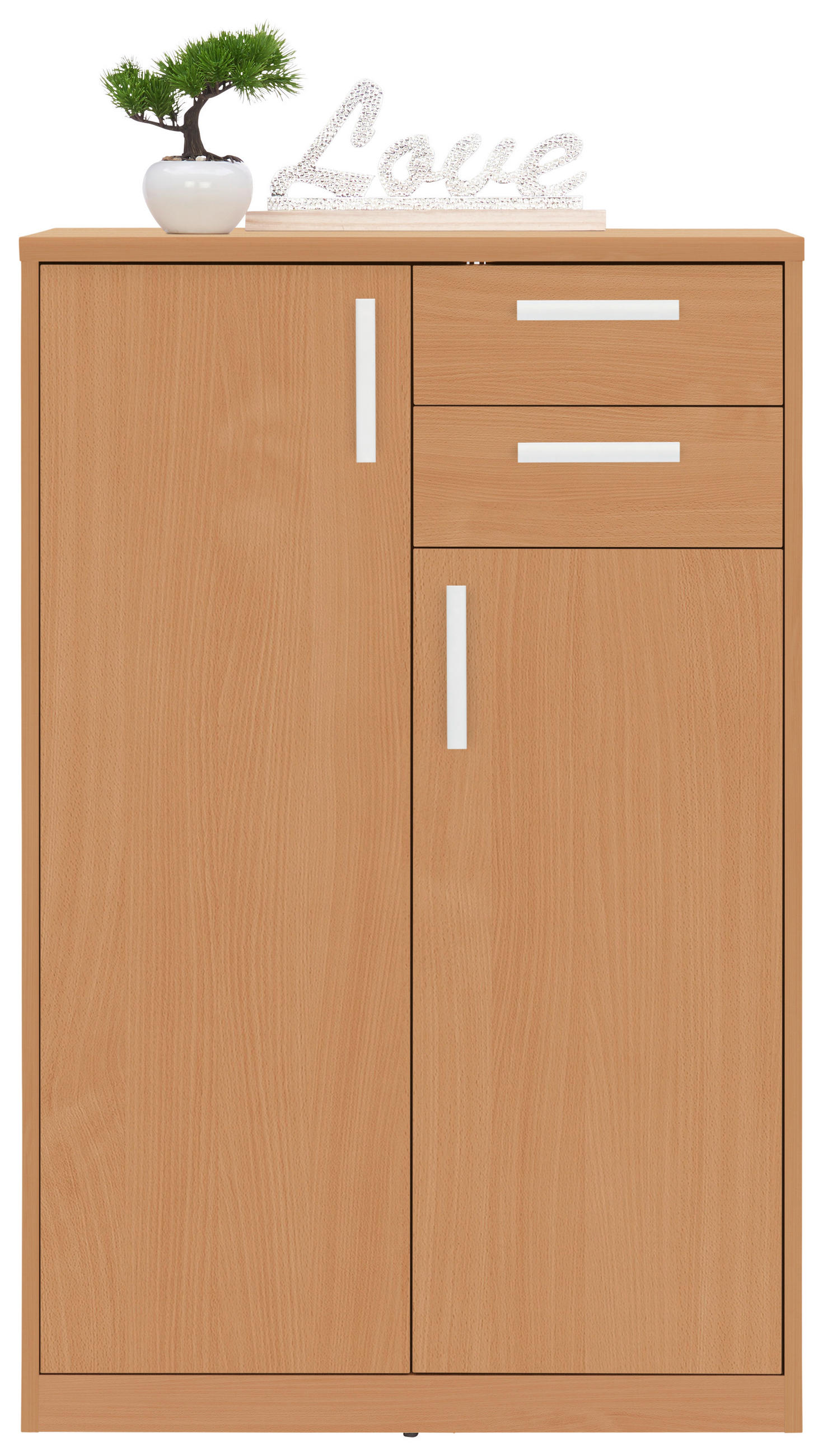 KOMMODE Buchefarben  - Silberfarben/Buchefarben, Basics, Holzwerkstoff (72/110/36cm) - Xora