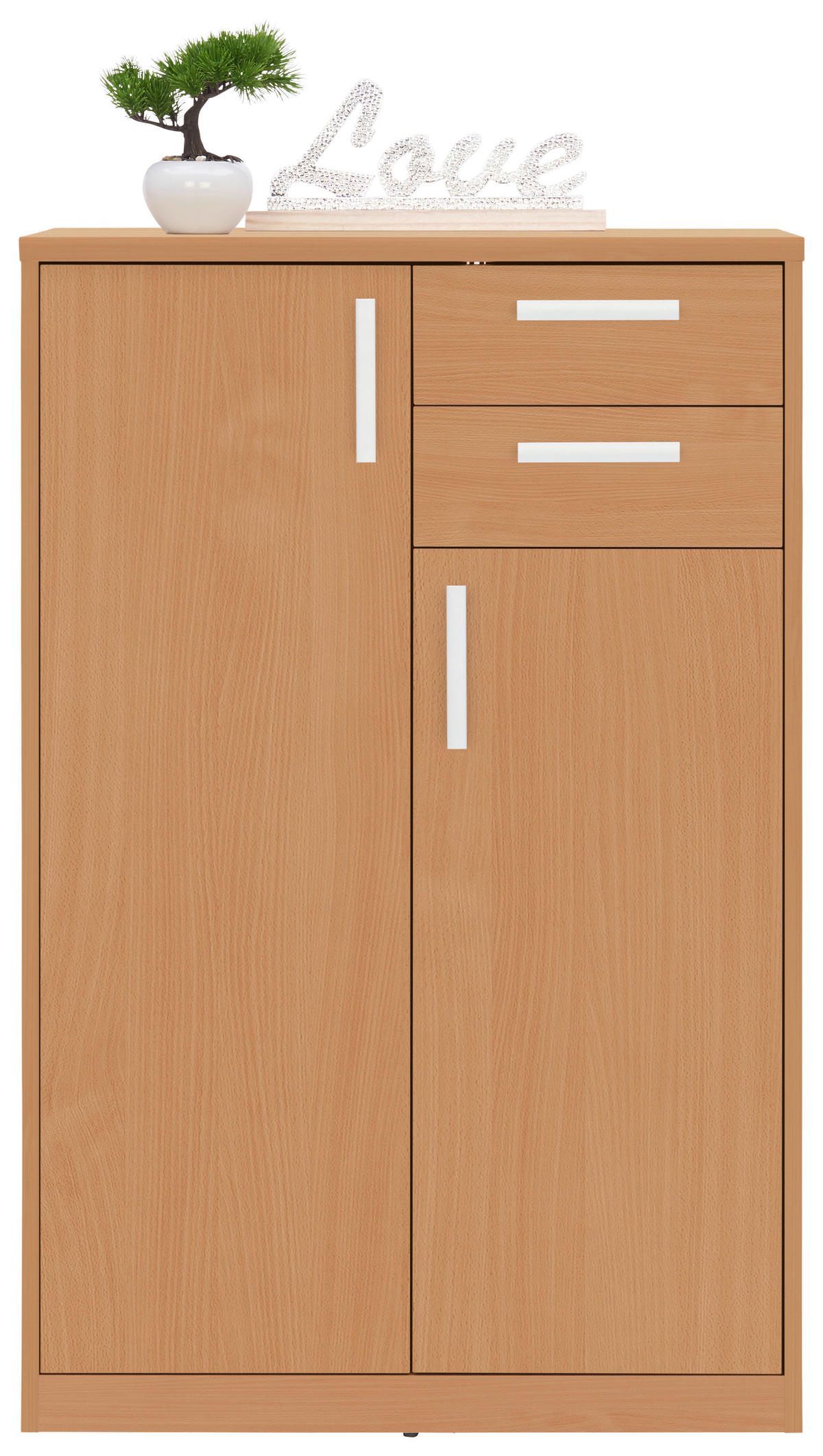KOMMODE  in 72/110/36 cm  - Silberfarben/Buchefarben, Basics, Holzwerkstoff (72/110/36cm) - Xora