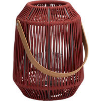 LED-LATERNE - Anthrazit/Rot, Basics, Glas/Holz (39/50/39cm) - Stern