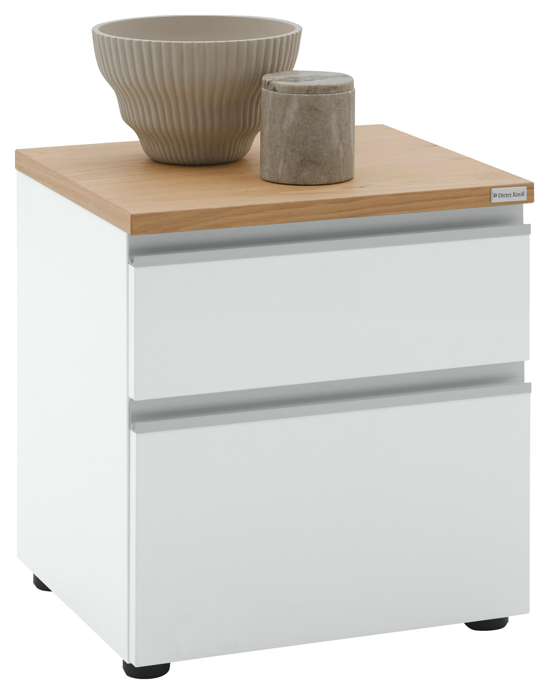 KOMMODE  in 45/46/41 cm  - Eichefarben/Silberfarben, Design, Holzwerkstoff/Kunststoff (45/46/41cm) - Dieter Knoll