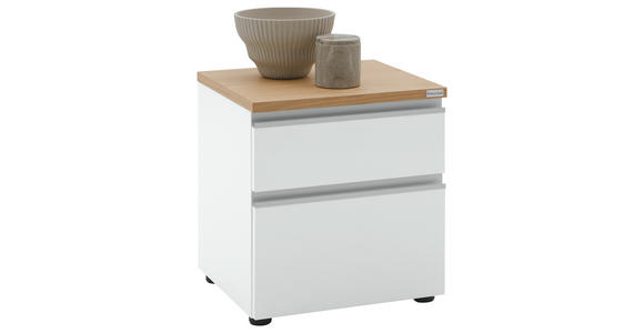 NACHTSCHRANK 45/46/41 cm furniert  - Eichefarben/Silberfarben, Design, Holzwerkstoff/Kunststoff (45/46/41cm) - Dieter Knoll