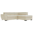 ECKSOFA  in Flachgewebe Beige  - Beige/Schwarz, KONVENTIONELL, Kunststoff/Textil (266/220cm) - Carryhome