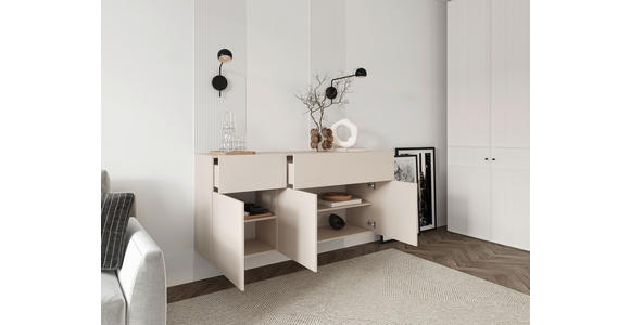 SIDEBOARD Newniq  in 150/75/42 cm  - Kaschmir, Design, Holzwerkstoff (150/75/42cm) - Hom`in