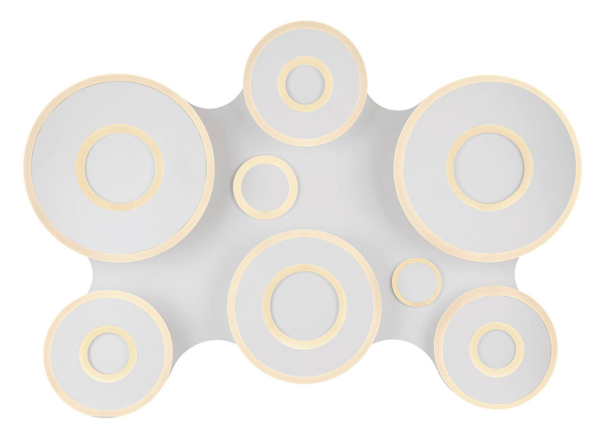 LED-DECKENLEUCHTE 107/80/15 cm   - Opal/Weiß, Design, Kunststoff/Metall (107/80/15cm)