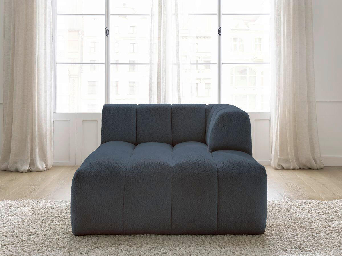 SOFAELEMENT ANNECY Bouclé Dunkelblau  - Schwarz/Dunkelblau, MODERN, Kunststoff/Textil (120/72/170cm)