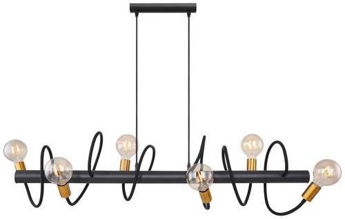 HÄNGLAMPA 230/19/150 cm  - svart/guldfärgad, Basics, metall (230/19/150cm) - Globo