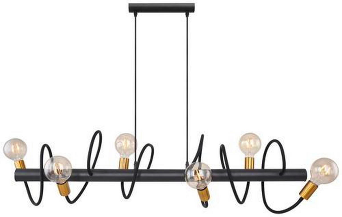 HÄNGLAMPA 230/19/150 cm  - svart/guldfärgad, Basics, metall (230/19/150cm) - Globo