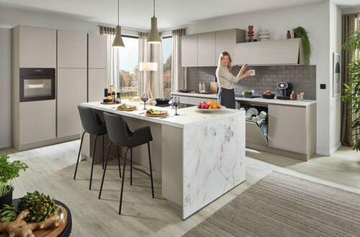 EINBAUKÜCHE   - Cappuccino, Design, Holzwerkstoff - Dieter Knoll