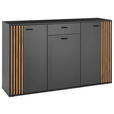 LOWBOARD Dublin  in 180/50/38 cm  - Eichefarben/Anthrazit, Design, Holzwerkstoff/Kunststoff (180/50/38cm) - Xora