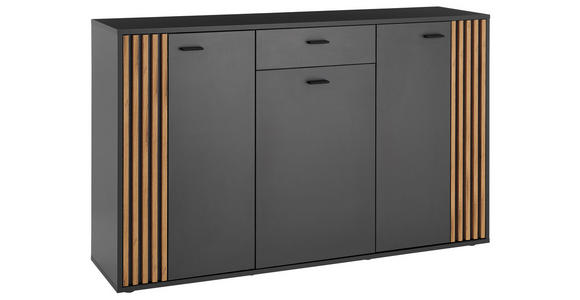 LOWBOARD Dublin  in 180/50/38 cm  - Eichefarben/Anthrazit, Design, Holzwerkstoff/Kunststoff (180/50/38cm) - Xora