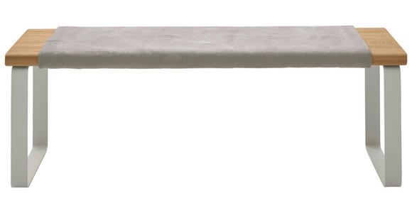 BETTBANK Flachgewebe Wildeiche Hellgrau, Perlmutt, Wildeiche  - Wildeiche/Perlmutt, Design, Holz/Textil (120/41/40cm) - Valnatura