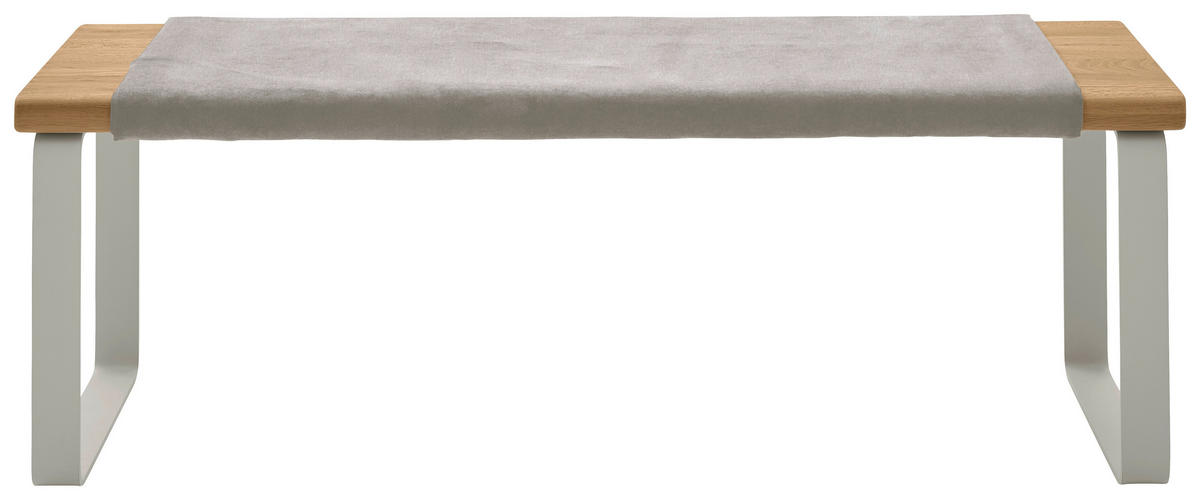 BETTBANK Flachgewebe Wildeiche Hellgrau, Perlmutt, Wildeiche  - Wildeiche/Perlmutt, Design, Holz/Textil (120/41/40cm) - Valnatura