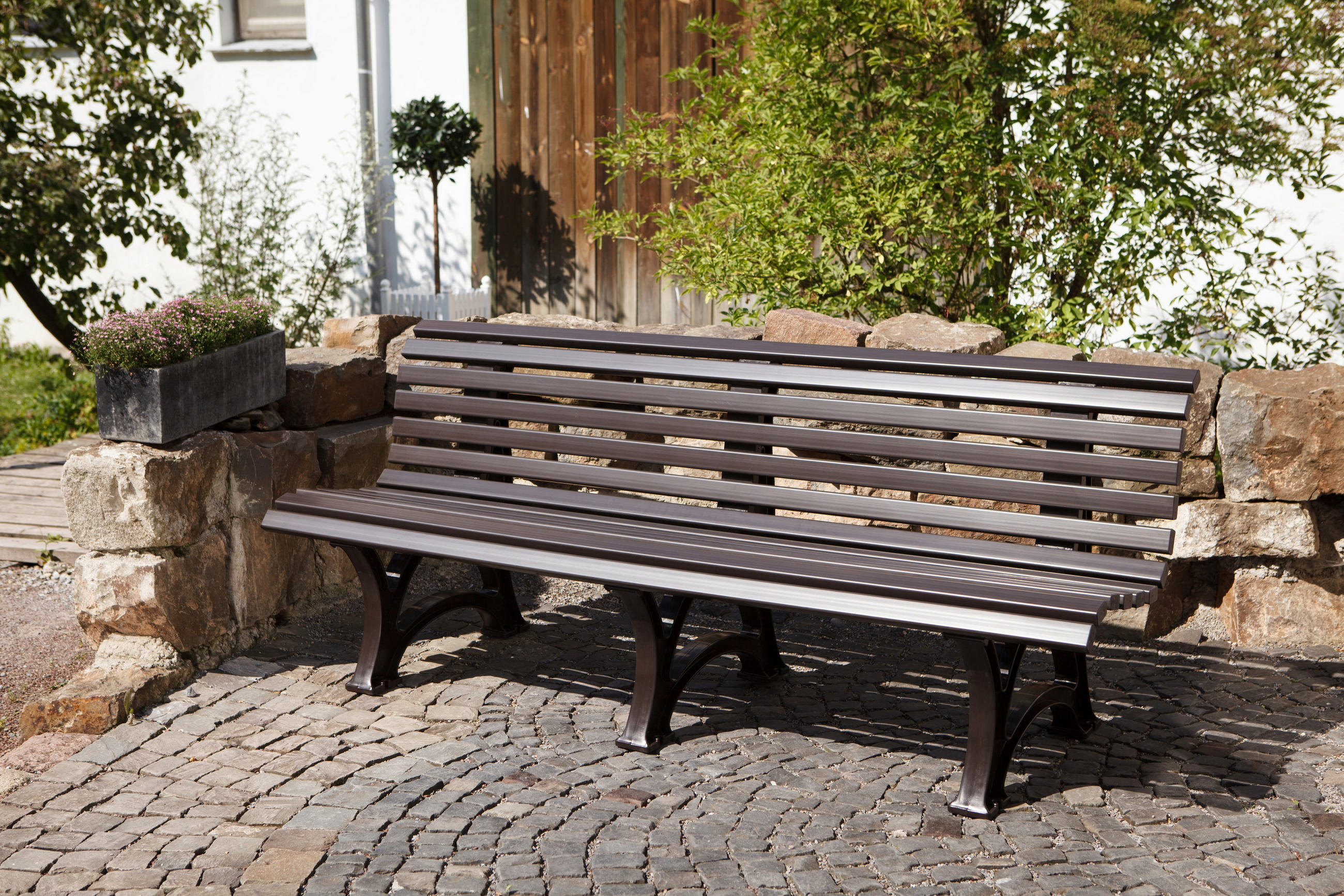 GARTENBANK 200/80/64 cm   - Braun, Basics, Kunststoff (200/80/64cm) - Modante