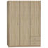 KLEIDERSCHRANK 3-türig Sonoma Eiche - Silberfarben/Sonoma Eiche, Design, Holzwerkstoff/Kunststoff (135/197/54cm) - Carryhome