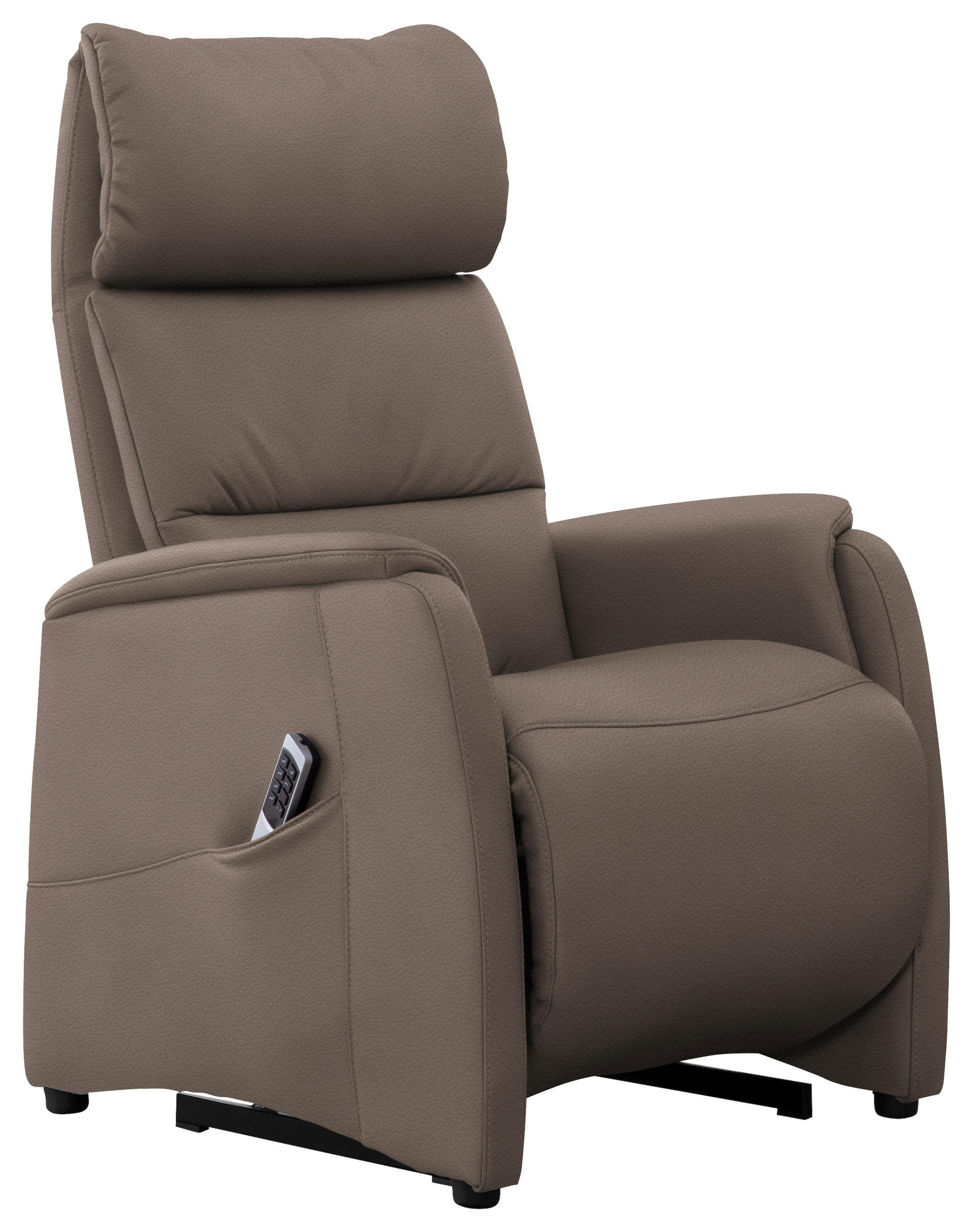 FERNSEHSESSEL in Fango  - Fango/Schwarz, KONVENTIONELL, Leder/Kunststoff (69/109/83cm) - Cantus