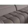 ECKSOFA Taupe Flachgewebe Rücken echt, Kopfteilverstellung, Sitztiefenverstellung  - Taupe/Schwarz, KONVENTIONELL, Textil/Metall (272/175cm) - Carryhome