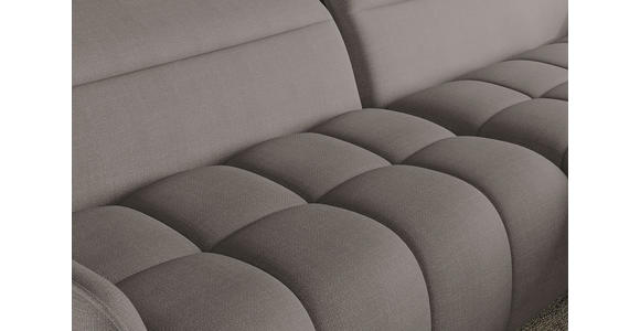 ECKSOFA Taupe Flachgewebe Rücken echt, Kopfteilverstellung, Sitztiefenverstellung  - Taupe/Schwarz, KONVENTIONELL, Textil/Metall (272/175cm) - Carryhome