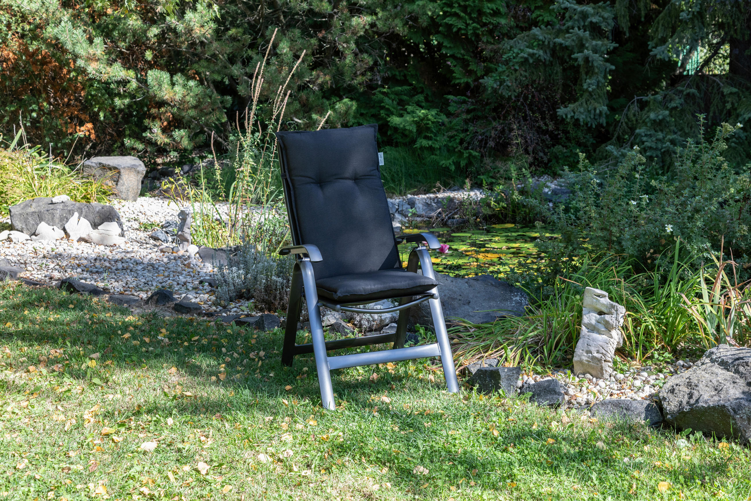 SESSELAUFLAGE Uni  - Anthrazit, Basics, Textil (118/46/8cm) - Gardenson