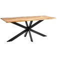 ESSTISCH Braun, Naturfarben, Schwarz rechteckig   - Schwarz/Braun, Natur, Holz/Metall (180/90/76cm) - Carryhome