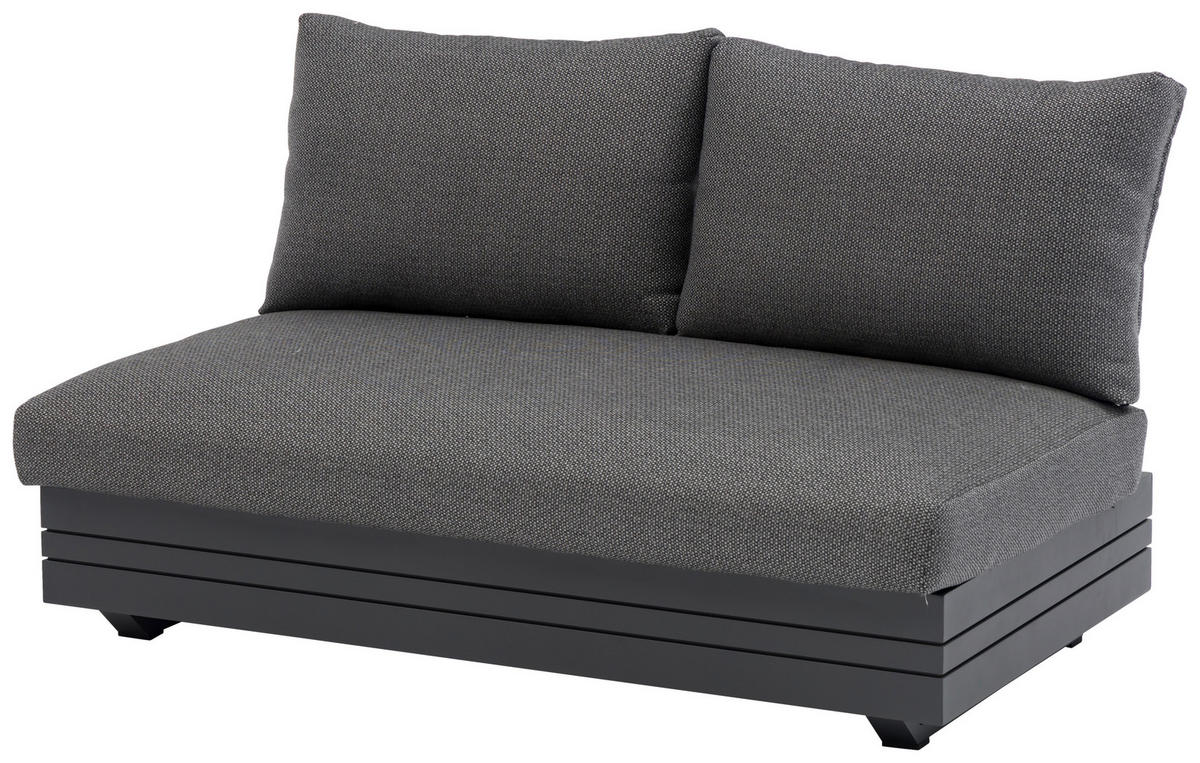 LOUNGESOFA  - Dunkelgrau/Graphitfarben, Design, Textil/Metall (132/76/74/81cm) - Zebra 