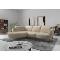 ECKSOFA in Chenille Sandfarben  - Sandfarben/Schwarz, Konventionell, Textil/Metall (199/309cm) - Sit & More
