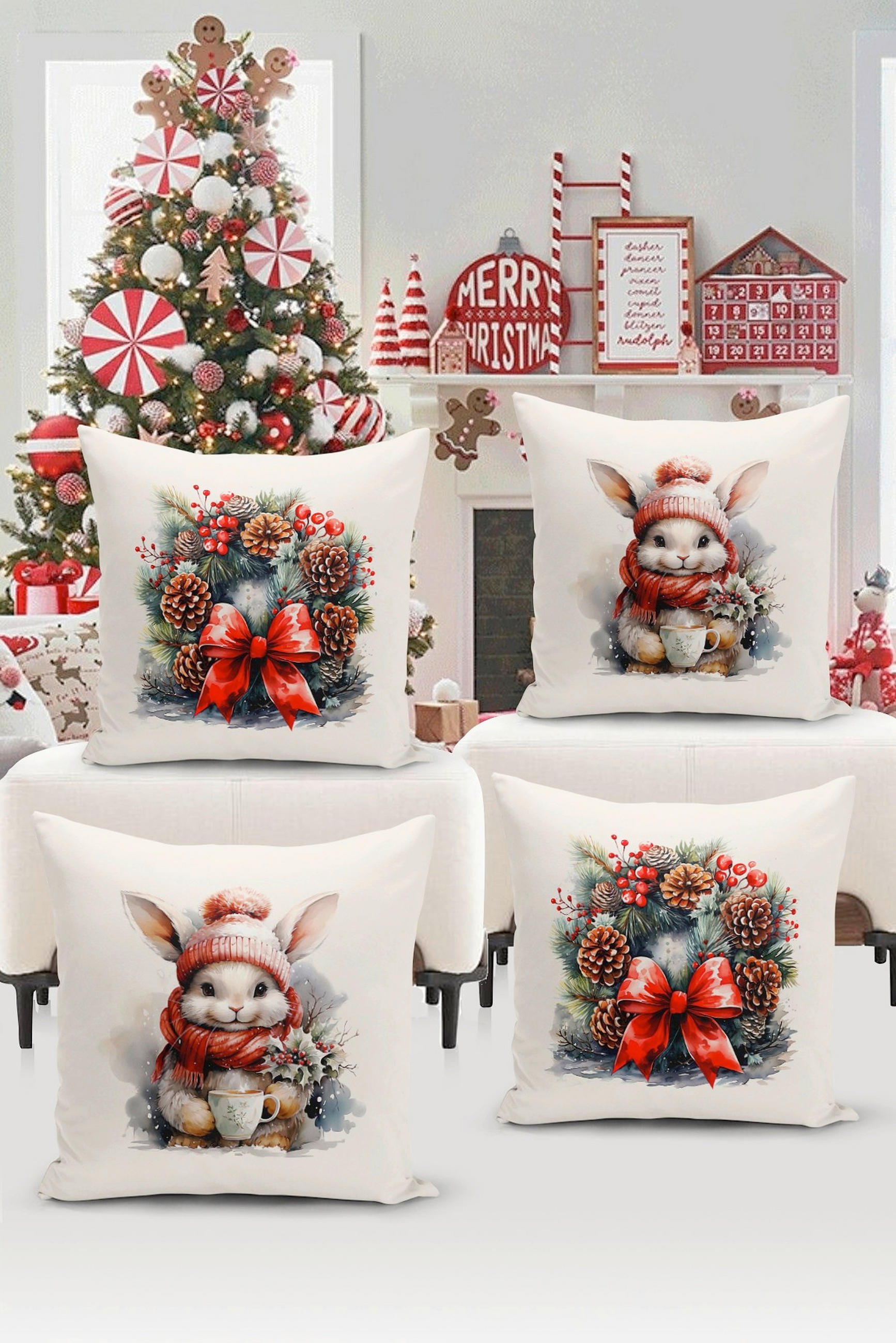 KISSENBEZUG-SET Artfchrst4-12 43/43 cm  - Multicolor, Basics, Textil (43/43cm) - X-Mas