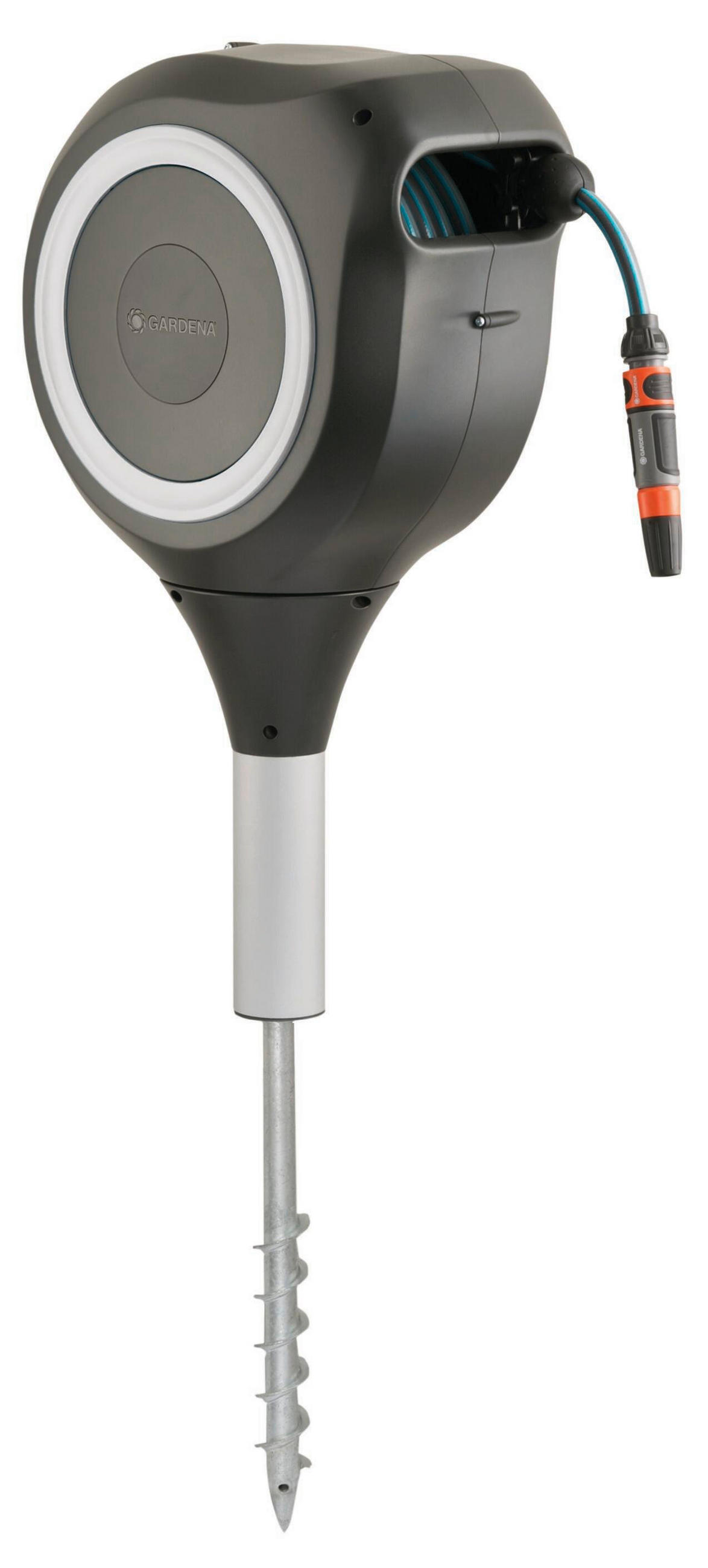 SCHLAUCHAUFROLLER - Anthrazit/Weiß, Basics, Kunststoff (40,6/22,8/71,1cm) - Gardena