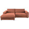 ECKSOFA in Cord Rostfarben  190/270 cm  - Rostfarben/Schwarz, Design, Kunststoff/Textil (190/270cm) - Lomoco