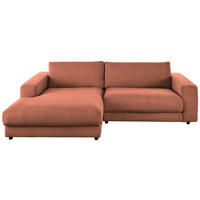 ECKSOFA in Cord Rostfarben  190/270 cm  - Rostfarben/Schwarz, Design, Kunststoff/Textil (190/270cm) - Lomoco