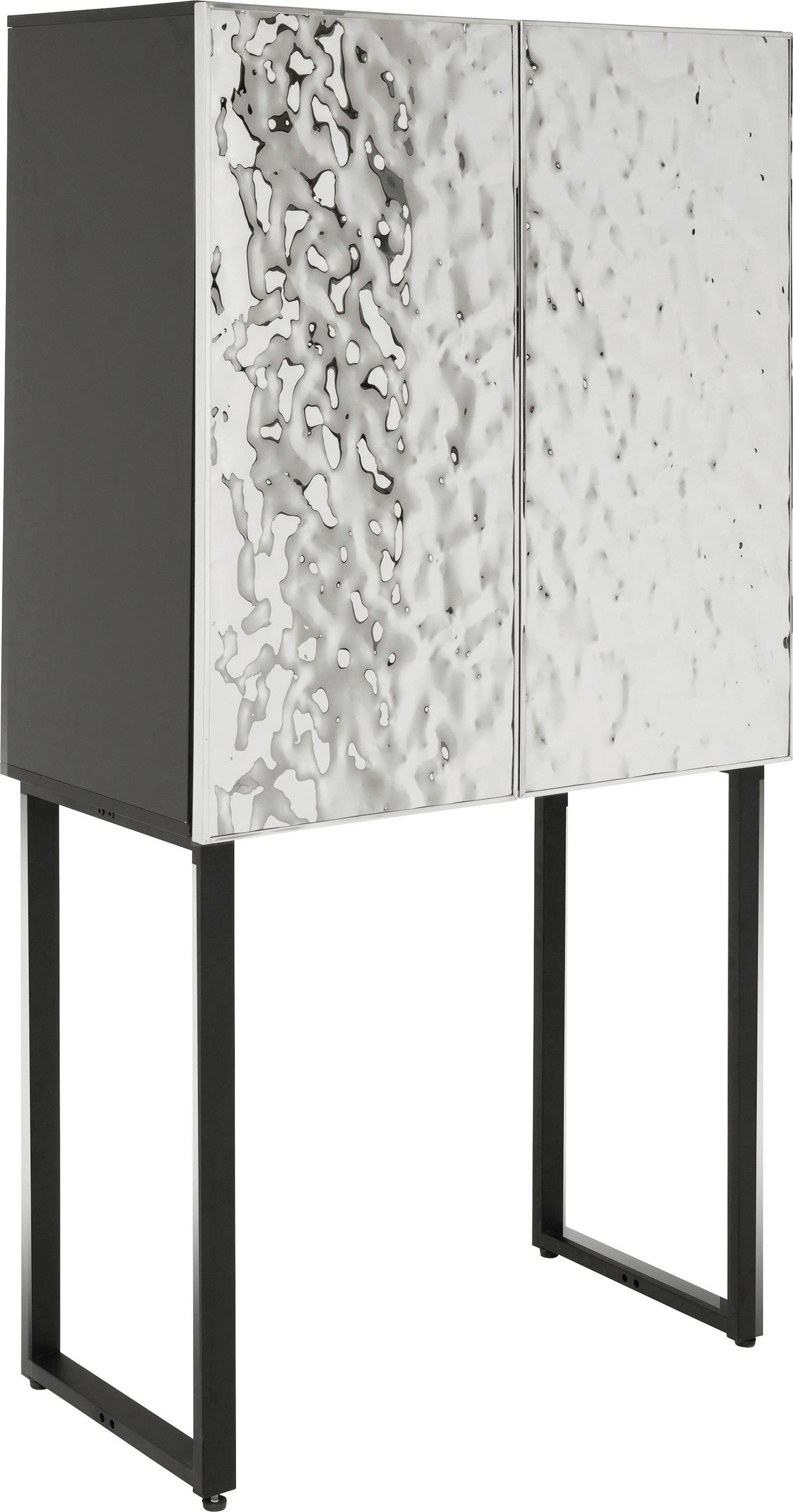 KOMMODE , 80/160/39 cm,  - Chromfarben/Schwarz, Design, Holzwerkstoff/Metall (80/160/39cm) - Kare-Design