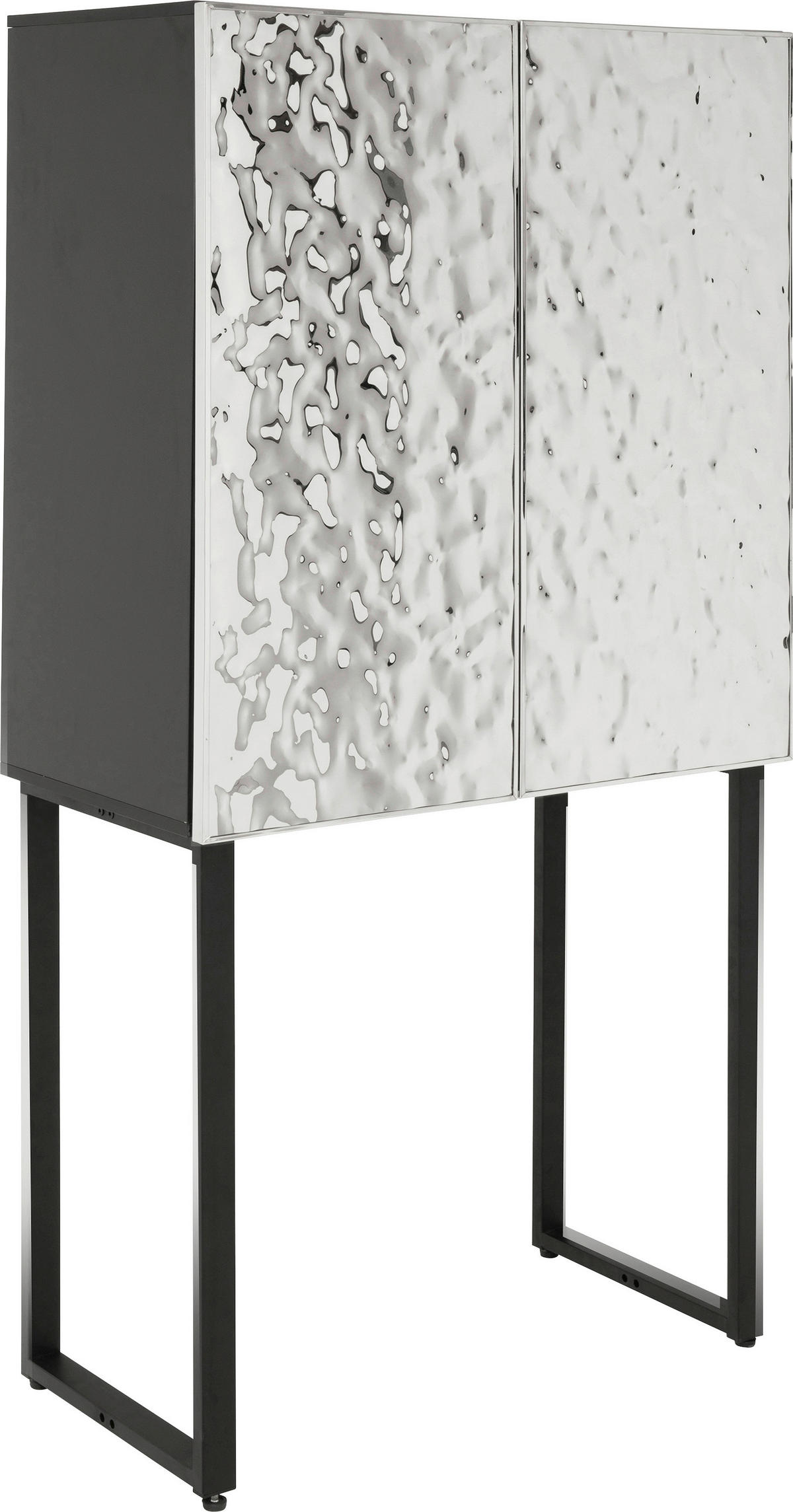 KOMMODE , 80/160/39 cm,  - Chromfarben/Schwarz, Design, Holzwerkstoff/Metall (80/160/39cm) - Kare-Design