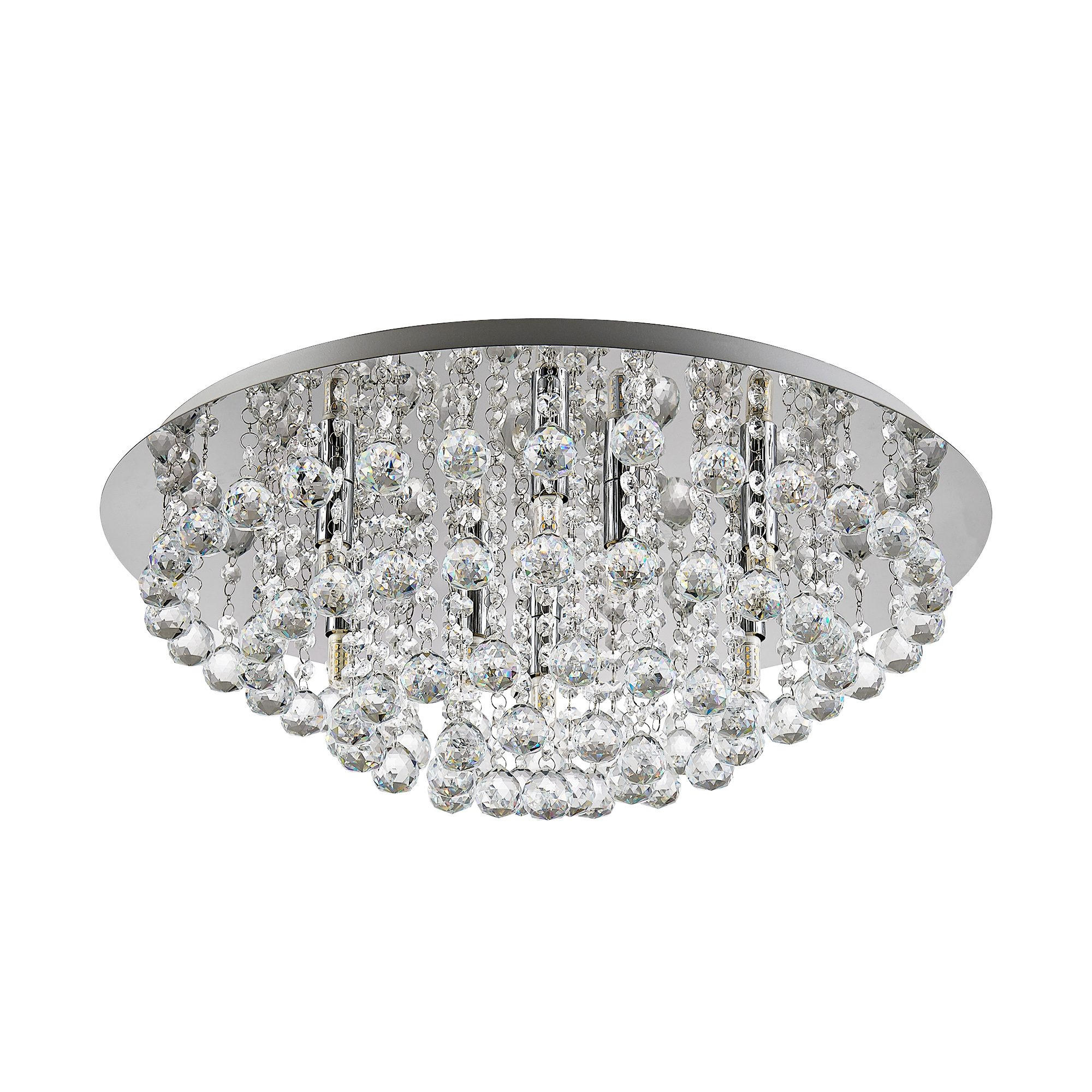 DECKENLEUCHTE Eastbourne 55/22 cm   - Chromfarben, KONVENTIONELL, Glas/Metall (55/22cm) - Novel