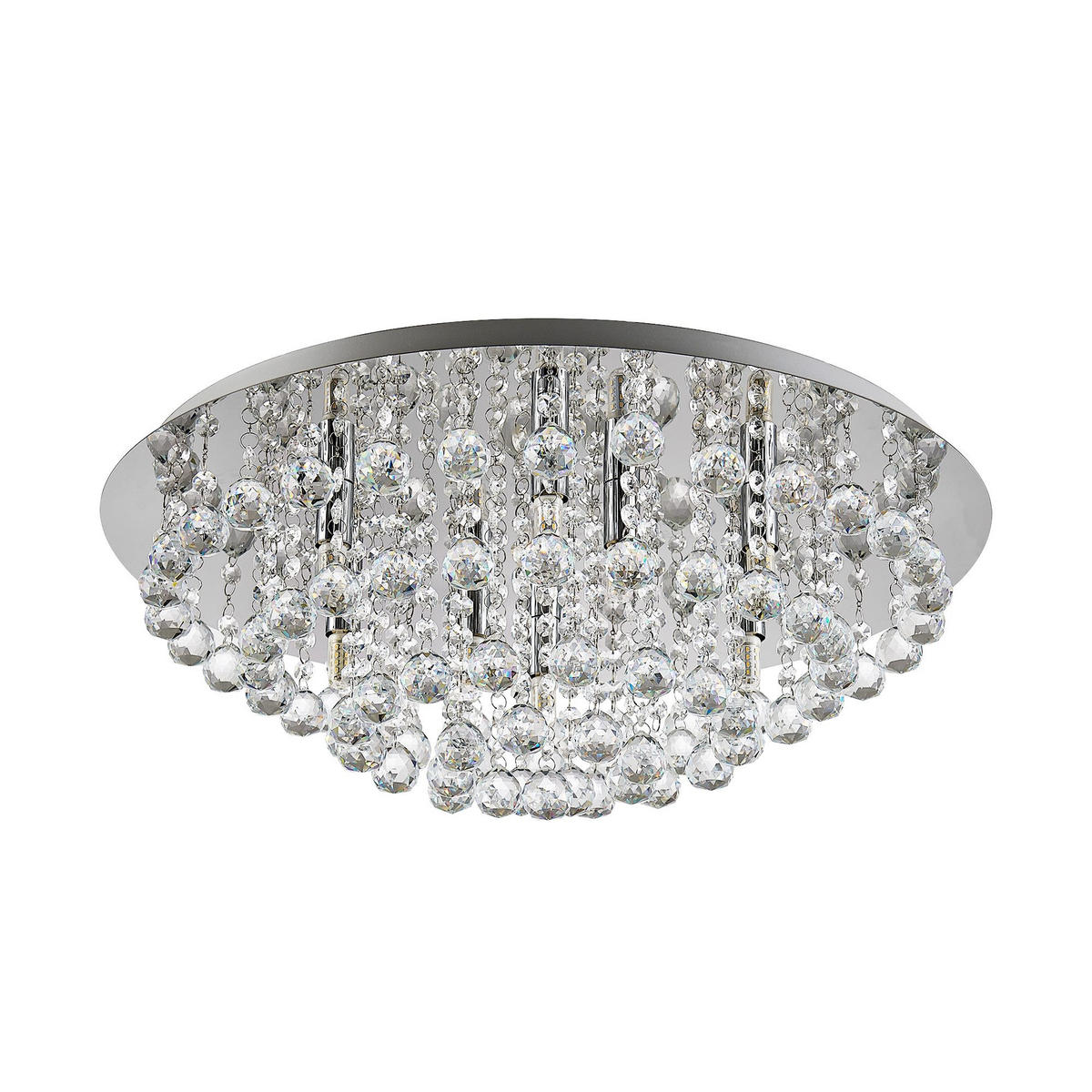 DECKENLEUCHTE Eastbourne 55/22 cm   - Chromfarben, KONVENTIONELL, Glas/Metall (55/22cm) - Novel