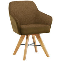 ARMLEHNSTUHL Stahl Webstoff  - Eichefarben/Cognac, Konventionell, Holz/Textil (64/86/60cm) - Voleo