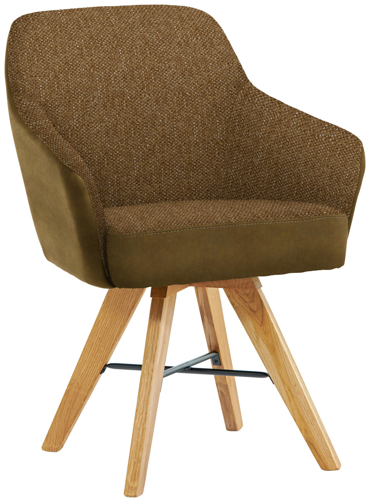 ARMLEHNSTUHL Stahl Webstoff  - Eichefarben/Cognac, Konventionell, Holz/Textil (64/86/60cm) - Voleo