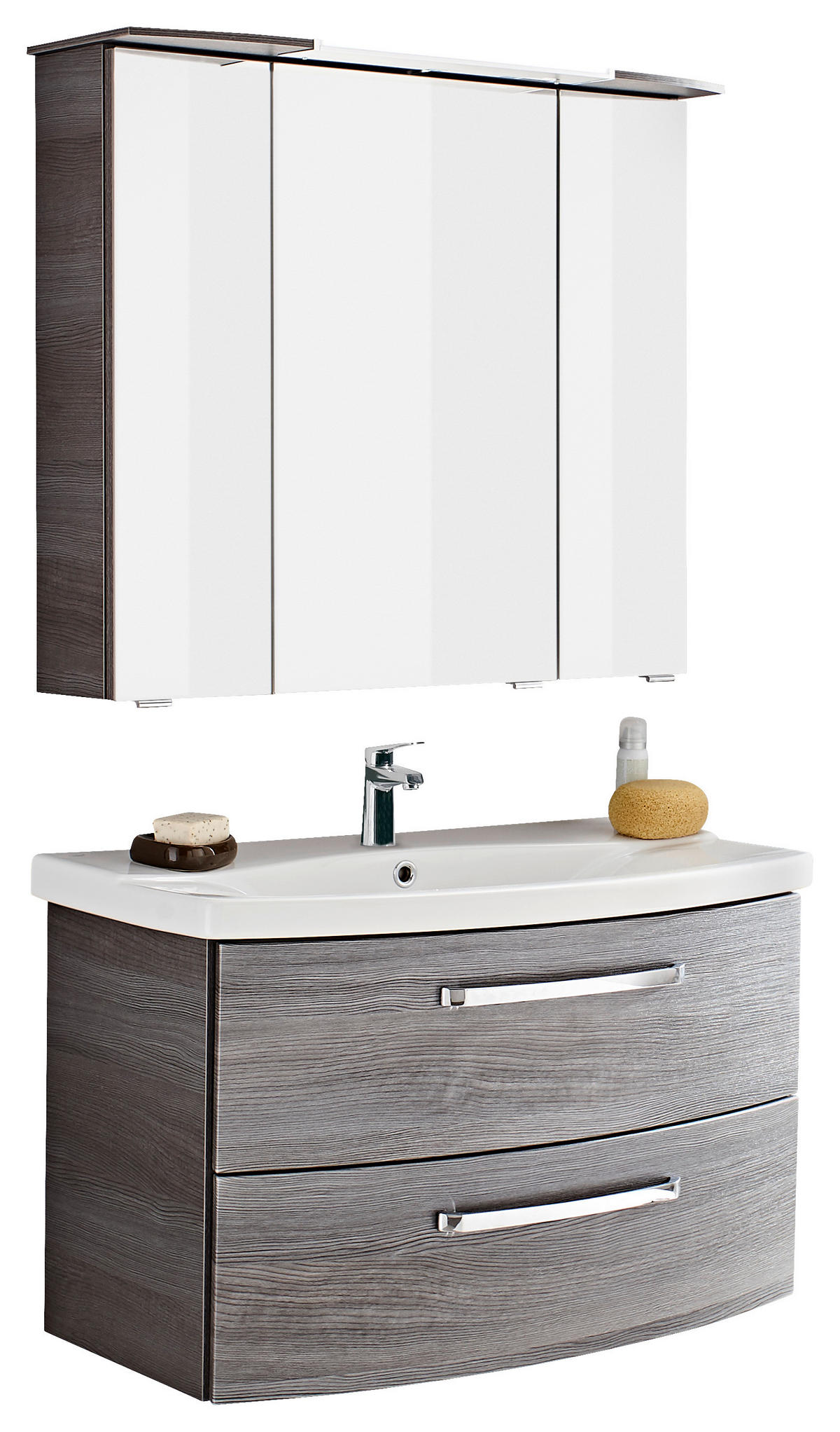 BADRUM 84 cm  - vit/grafitfärgad, Klassisk, trämaterial/keramik (84cm) - Sadena