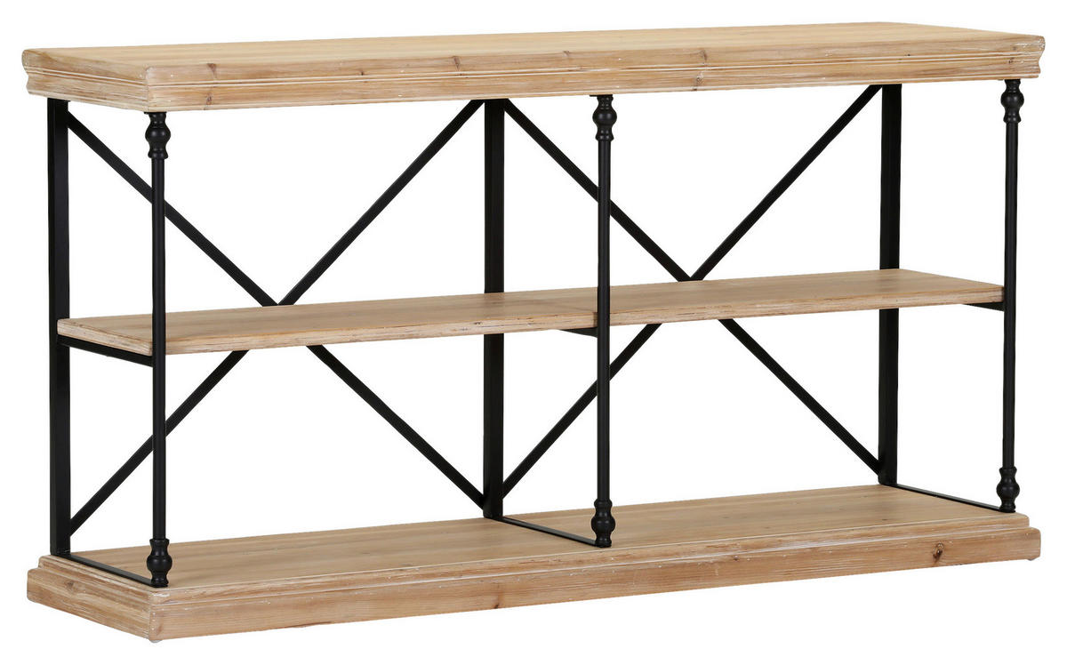 REGAL  162/86/43 cm Schwarz, Tannenholzfarben  - Tannenholzfarben/Schwarz, Design, Holz/Metall (162/86/43cm) - Landscape