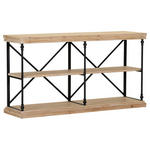 REGAL  162/86/43 cm Schwarz, Tannenholzfarben  - Tannenholzfarben/Schwarz, Design, Holz/Metall (162/86/43cm) - Landscape