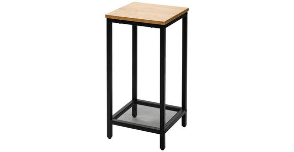 BEISTELLTISCH 30/30/61 cm Eiche furniert Schwarz, Eichefarben rechteckig  - Eichefarben/Schwarz, LIFESTYLE, Holz/Holzwerkstoff (30/30/61cm) - Xora